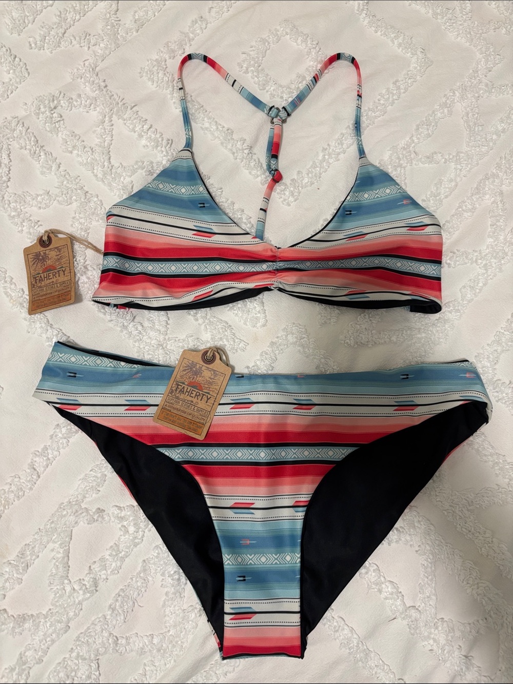 NWT Faherty Striped Bikini Set - XS Top & S Bottom